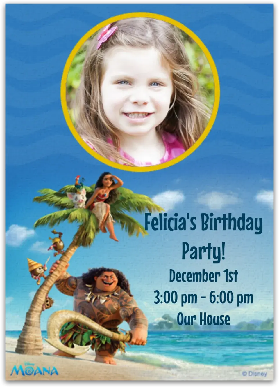 Moana Photo card