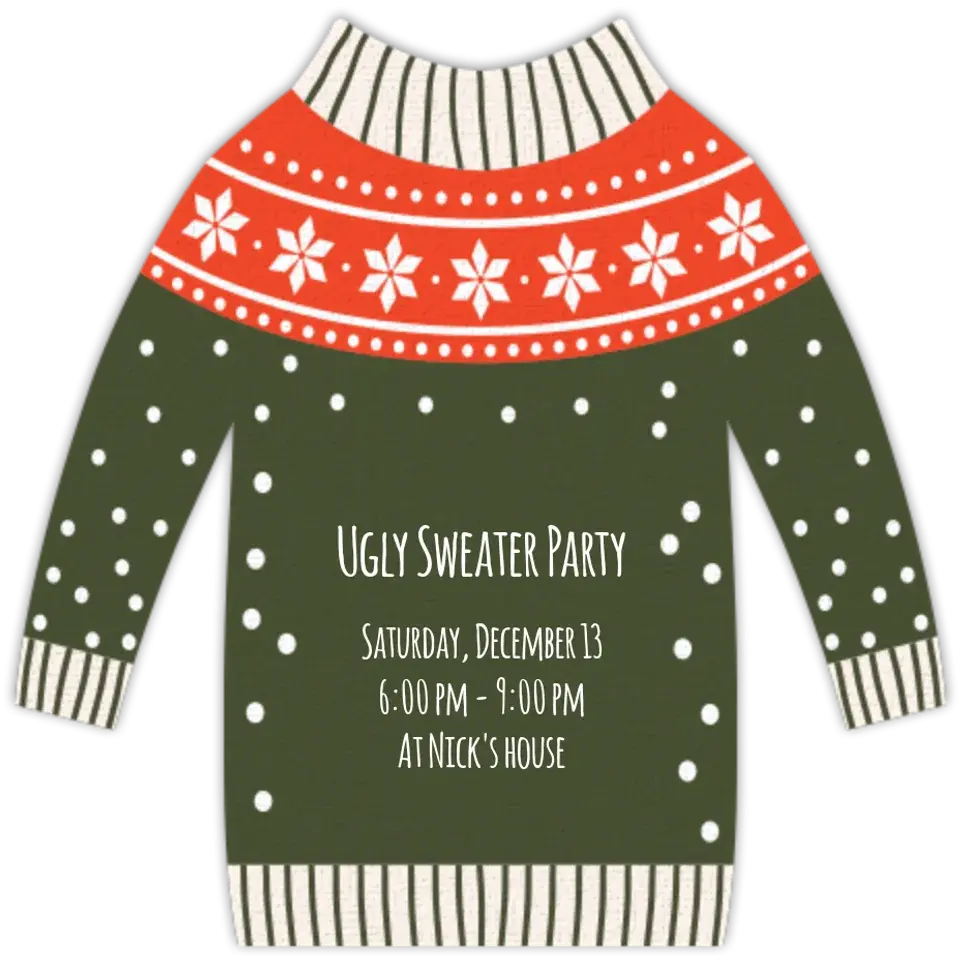 Ugly Sweater Die Cut card