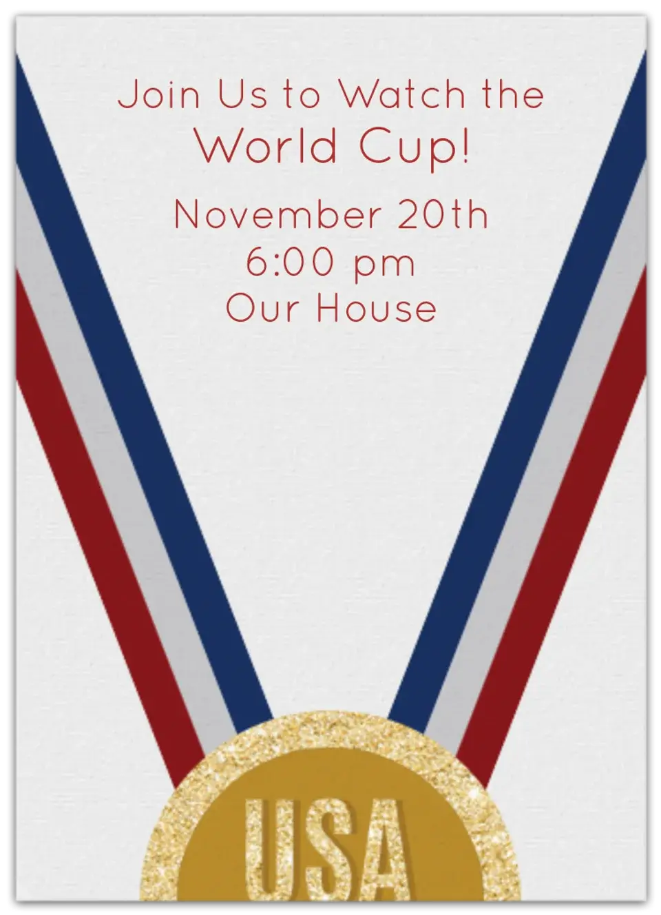 Team USA Medal card