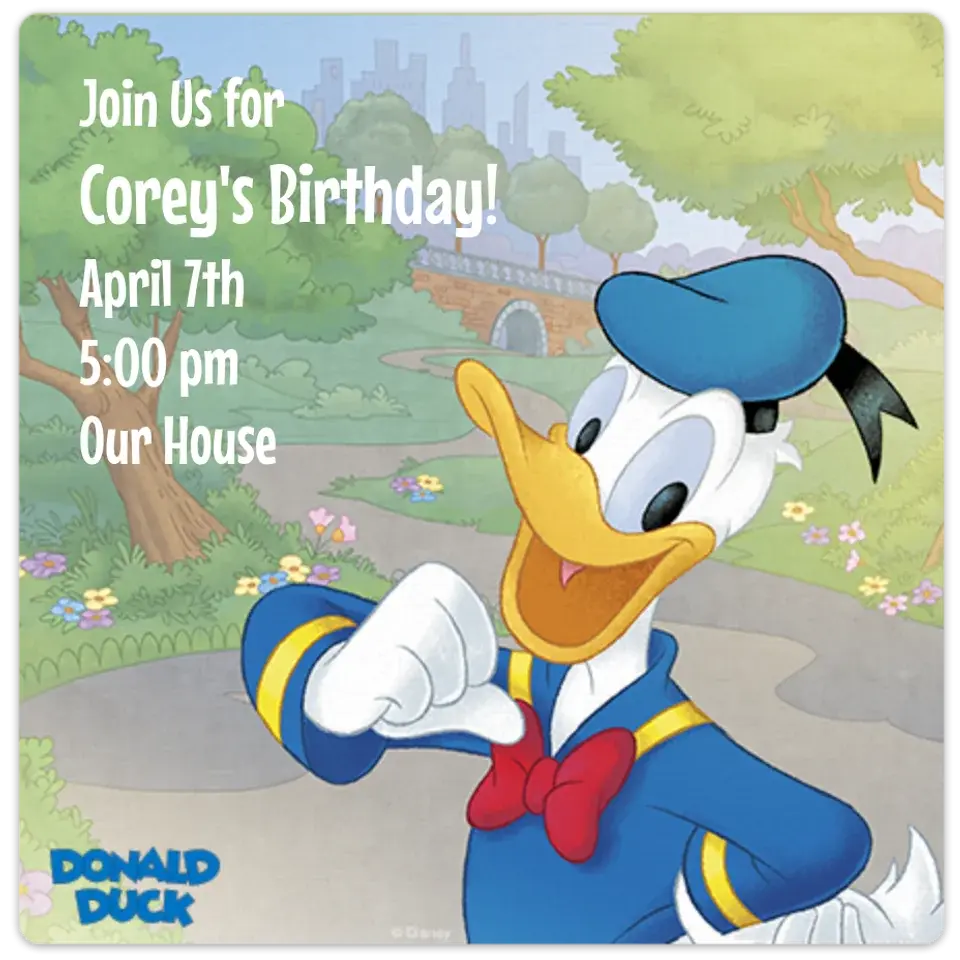 Donald Duck card
