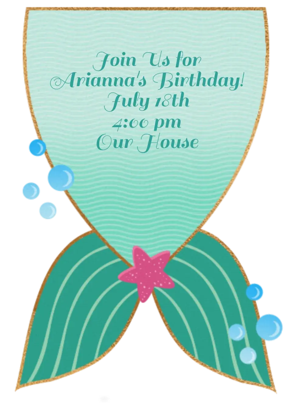Mermaid Tail card