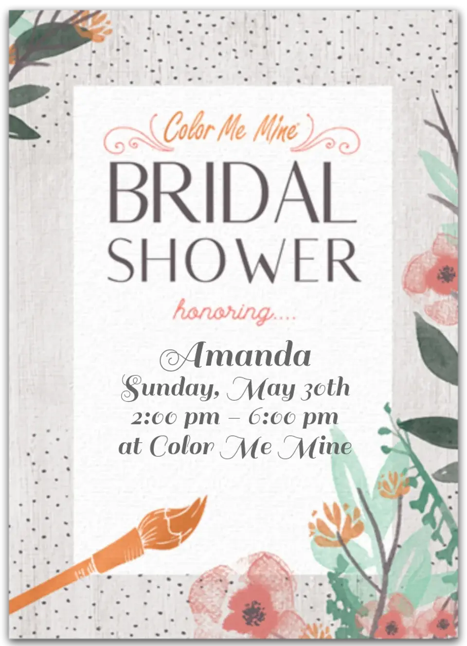 Color Me Mine | Wedding Shower card