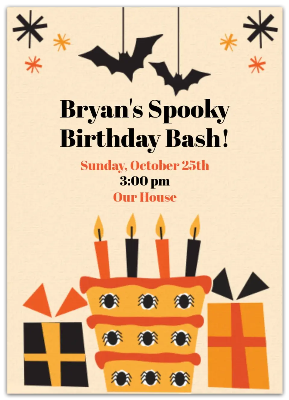 Halloween Cake & Gifts card