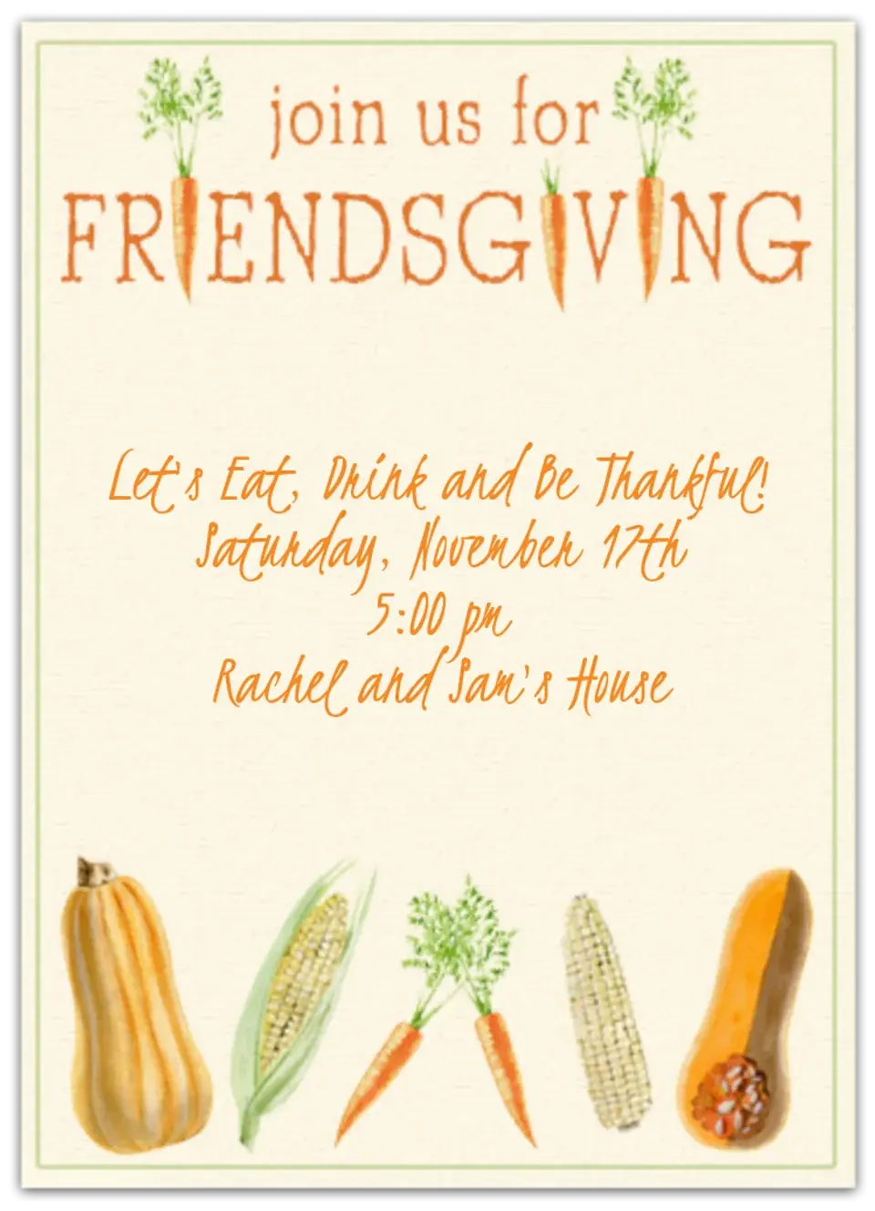 Friendsgiving Vegetables card