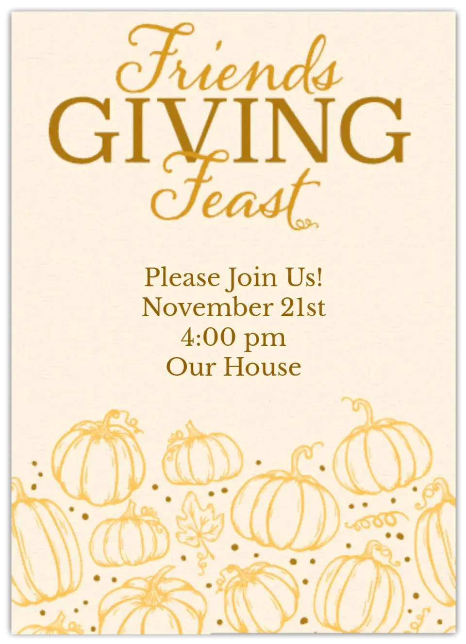 Golden Friendsgiving Pumpkins card