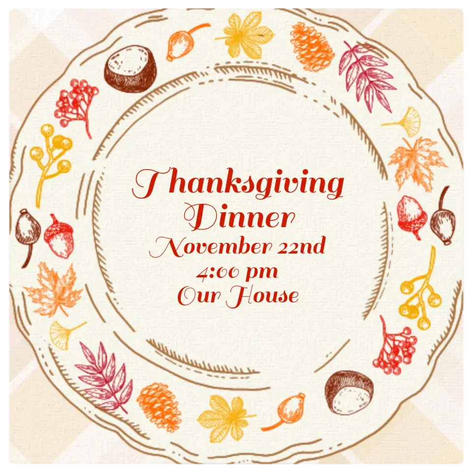 Thanksgiving Dinner Plate card