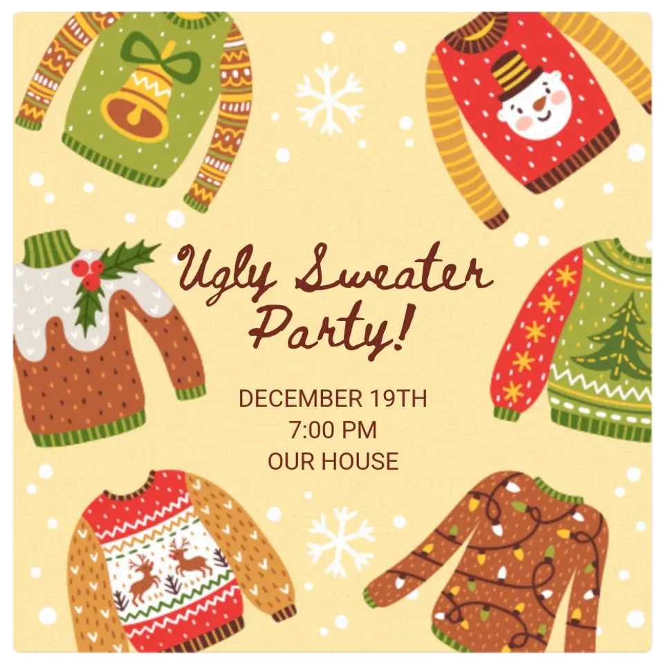 Ugly Sweater Snowfall card