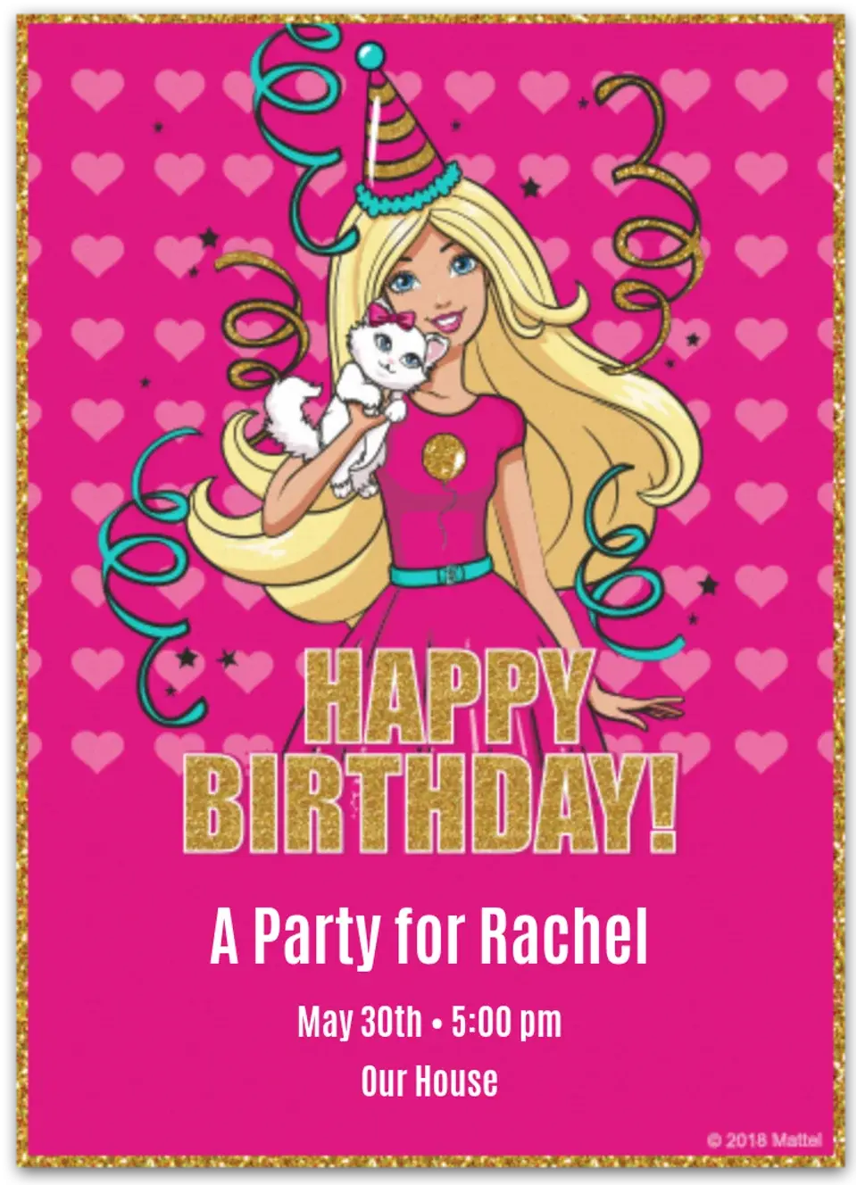 Barbie | Birthday Party Hat card image
