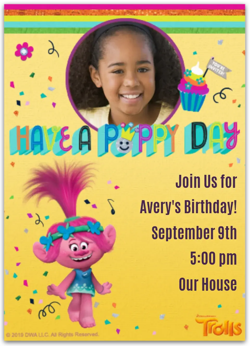 Trolls | Birthday Photo card image