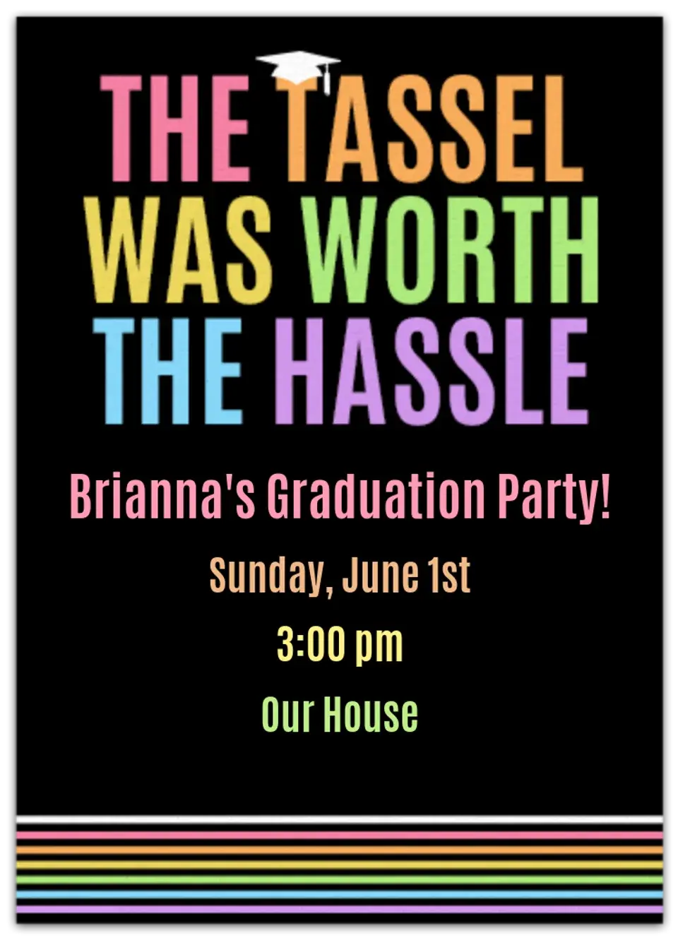Rainbow Tassel card