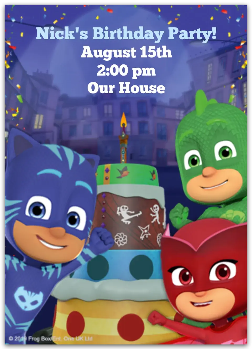 PJ Masks | Birthday Adventure card