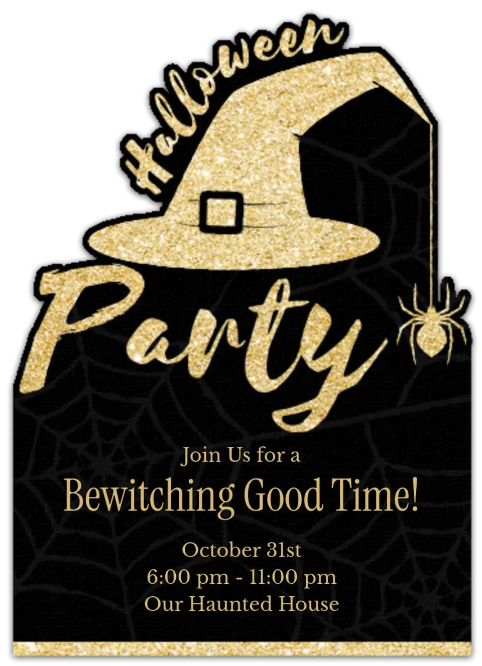 Glitter Witch Hat card