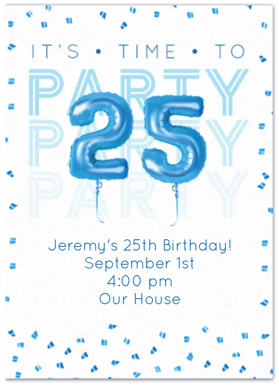 25th Birthday Balloons card