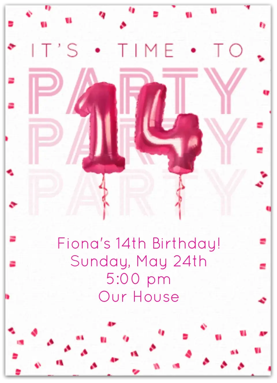 14th Birthday Balloons card