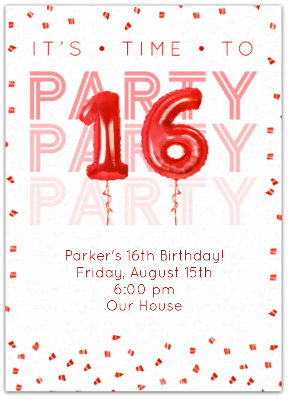 16th Birthday Balloons card