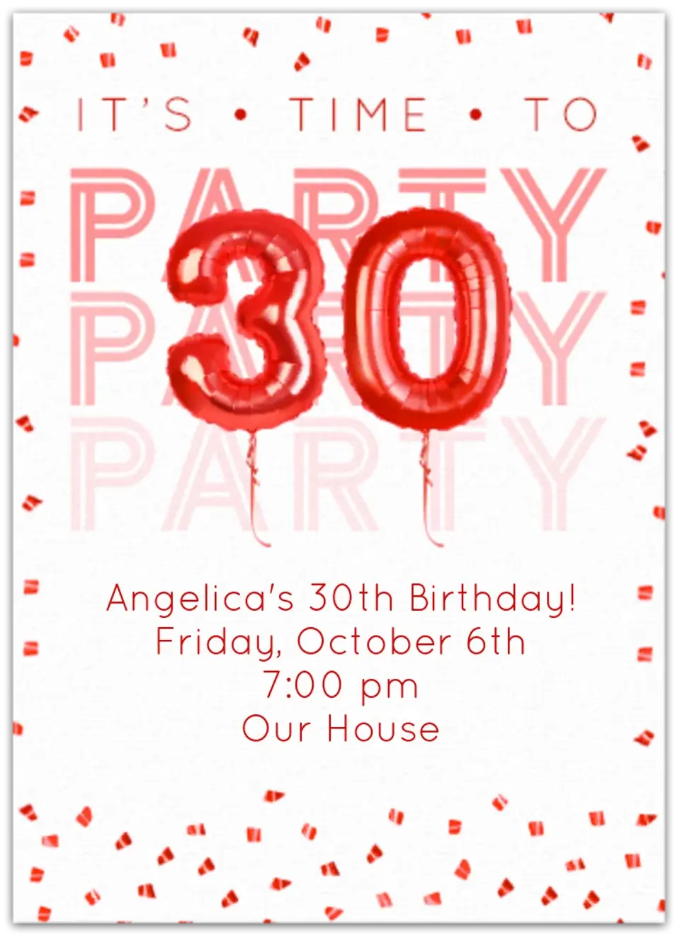 30th Birthday Balloons card
