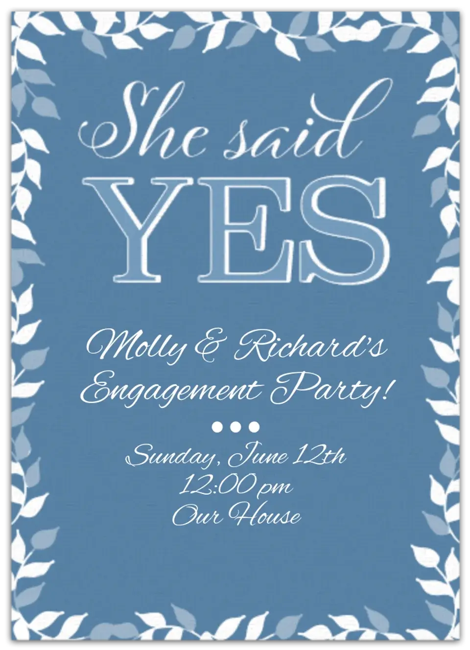 She Said Yes! card