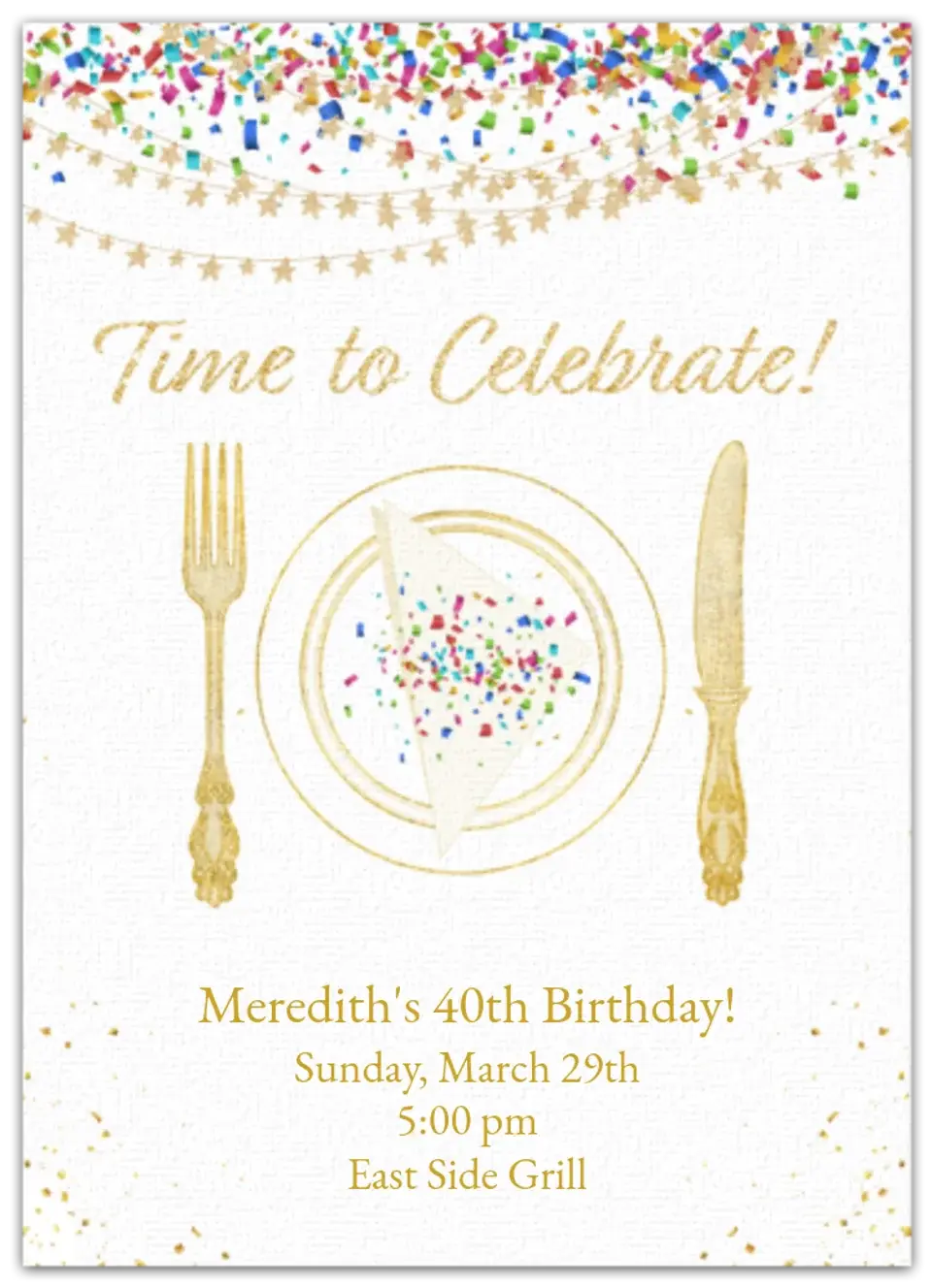 Birthday Dinner card image