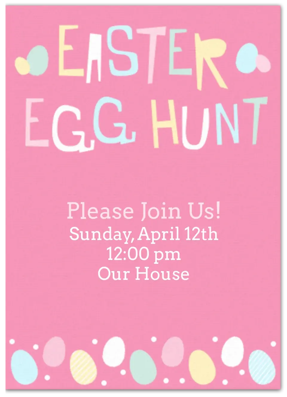 Pastel Easter Egg Hunt card