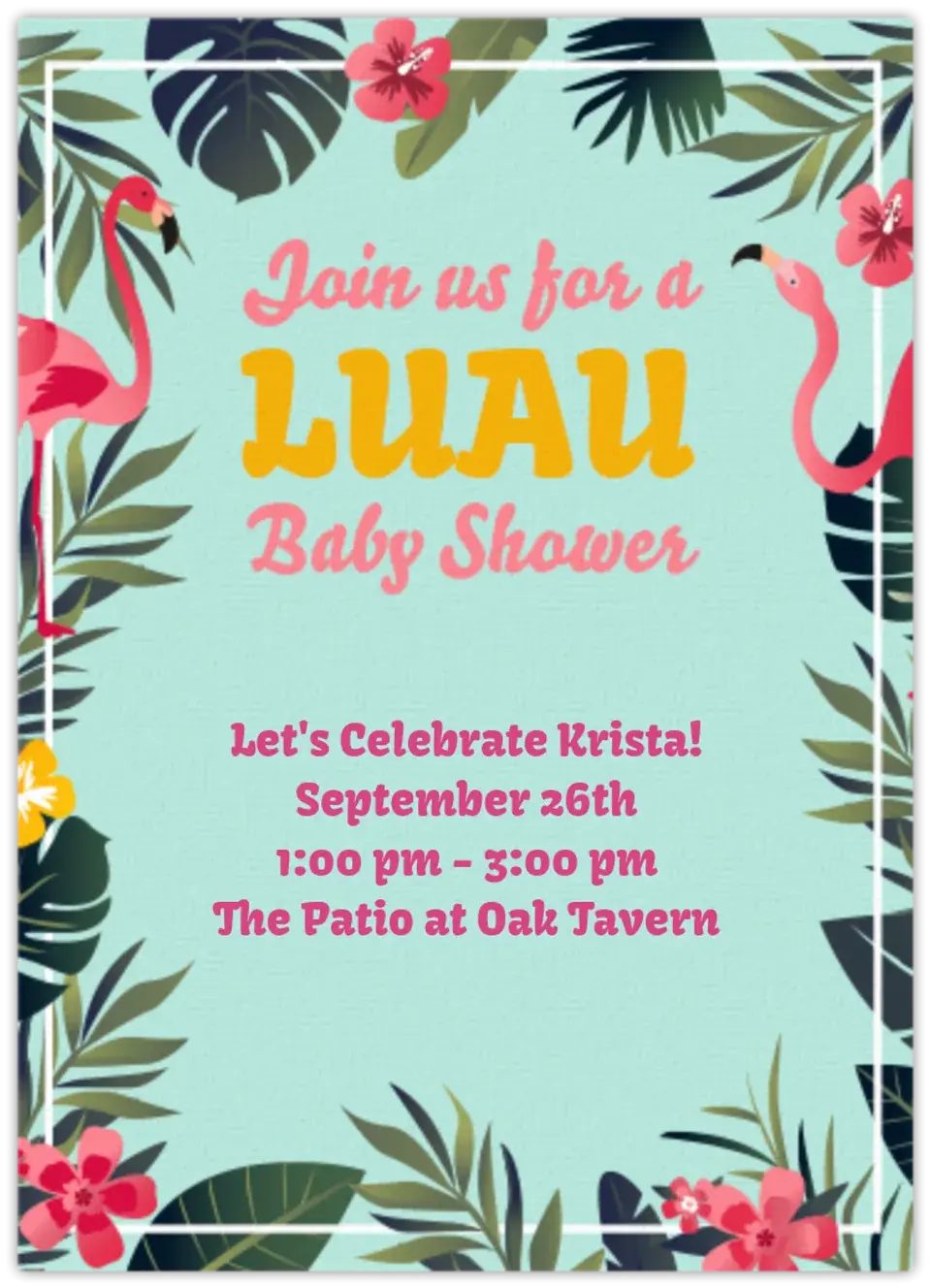 Luau Baby Shower card