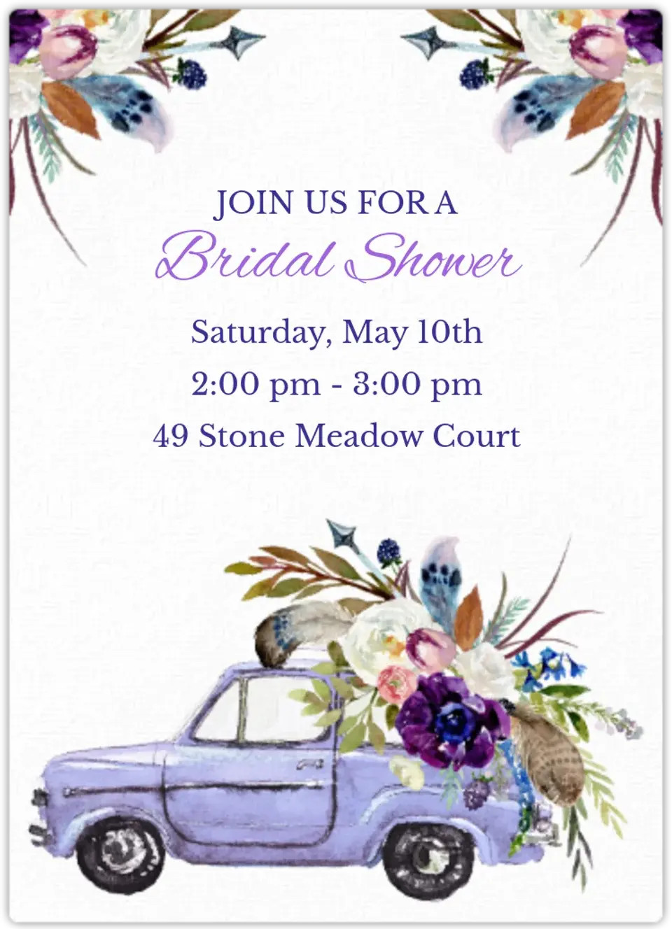 Boho Bridal Shower card