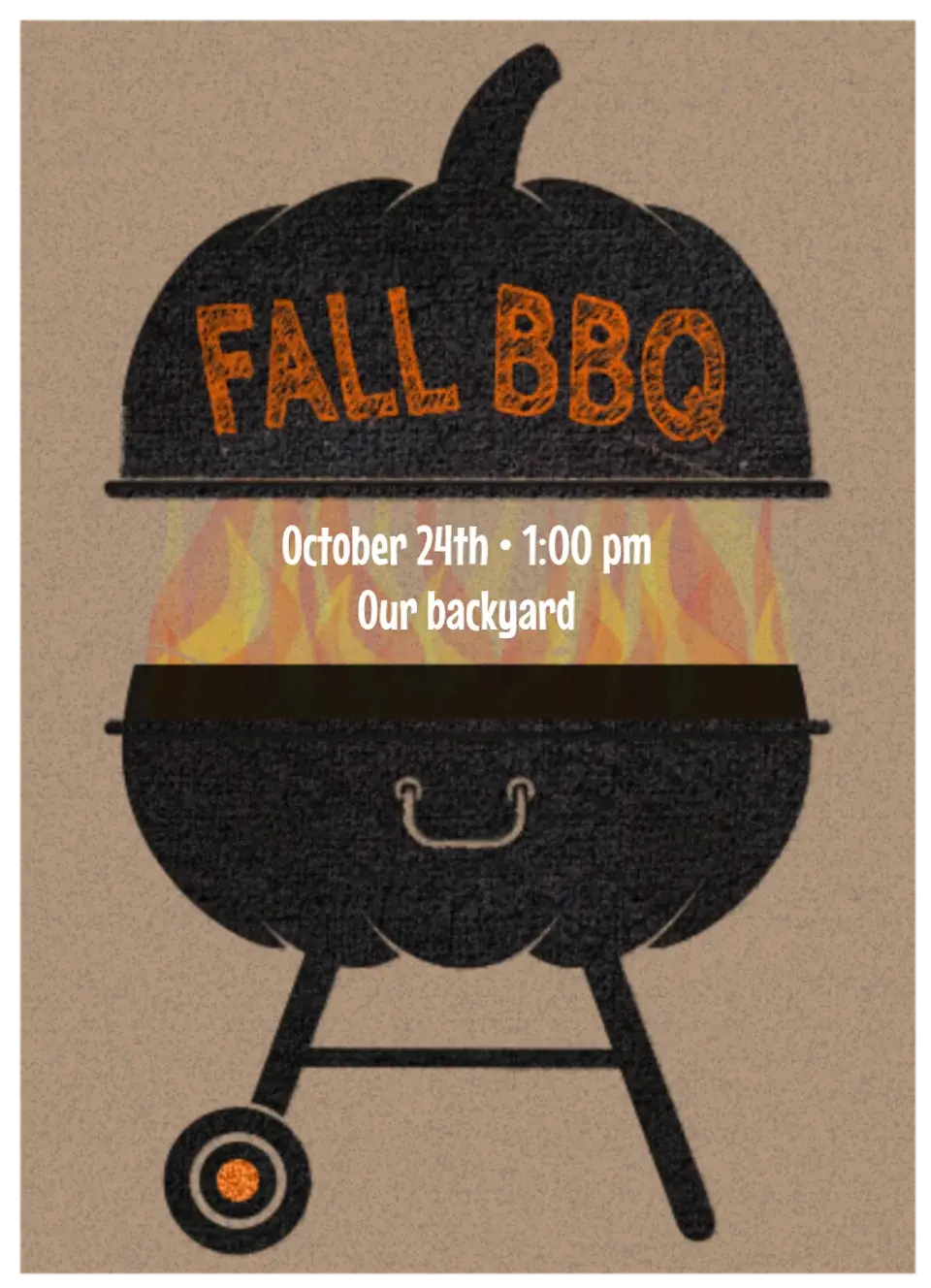 Fall BBQ card