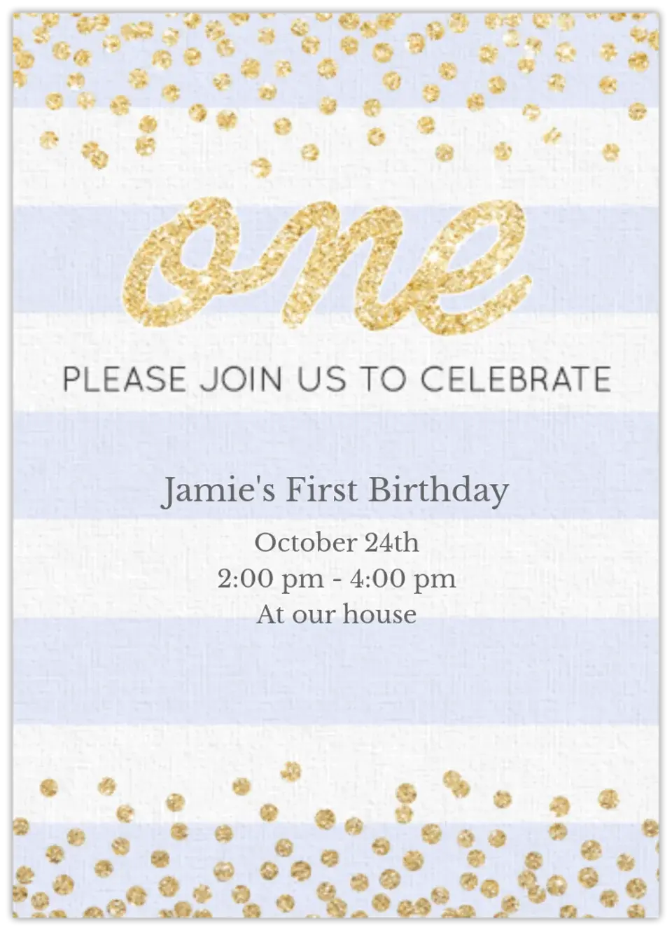 Glitter 1st Birthday card