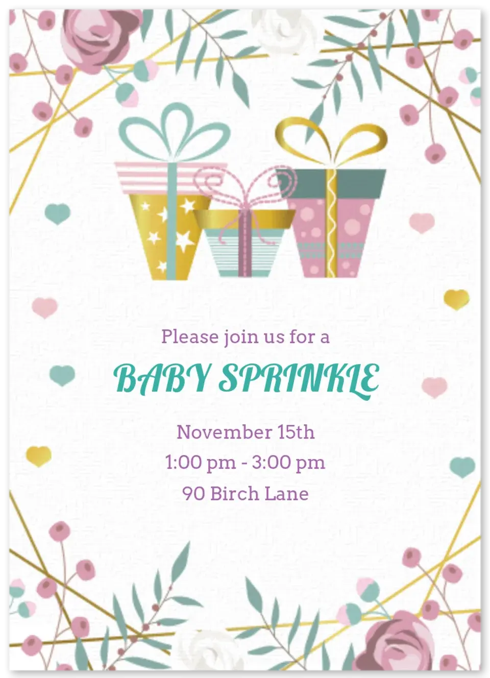 Baby Sprinkle Gifts card