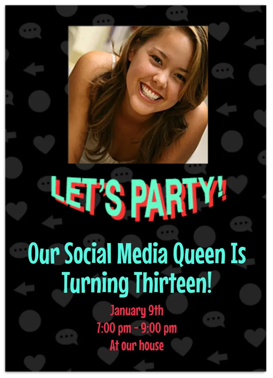 Social Media Bash Photo card