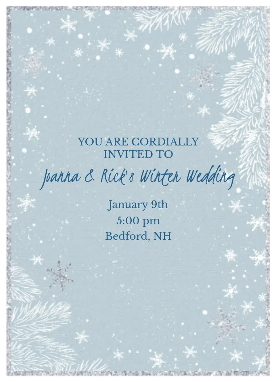 Sparkling Winter Wedding  card