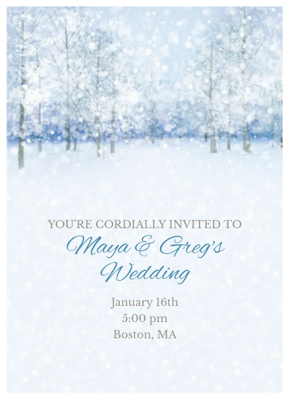 Snowy Wedding card
