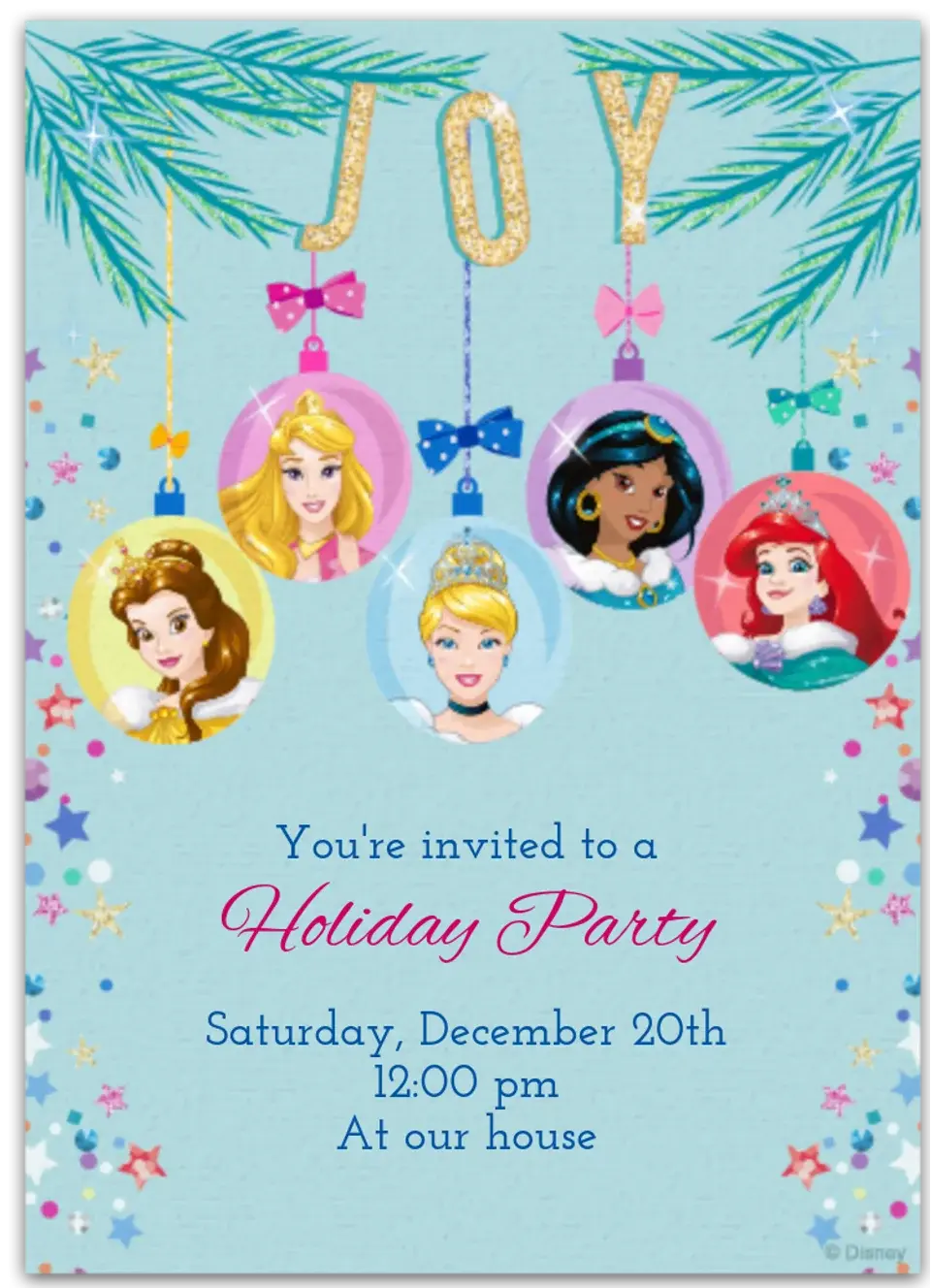 Disney Princess Christmas card image