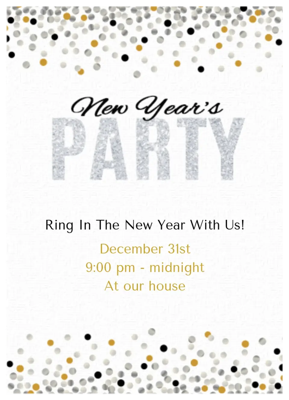 New Year's Eve Confetti card
