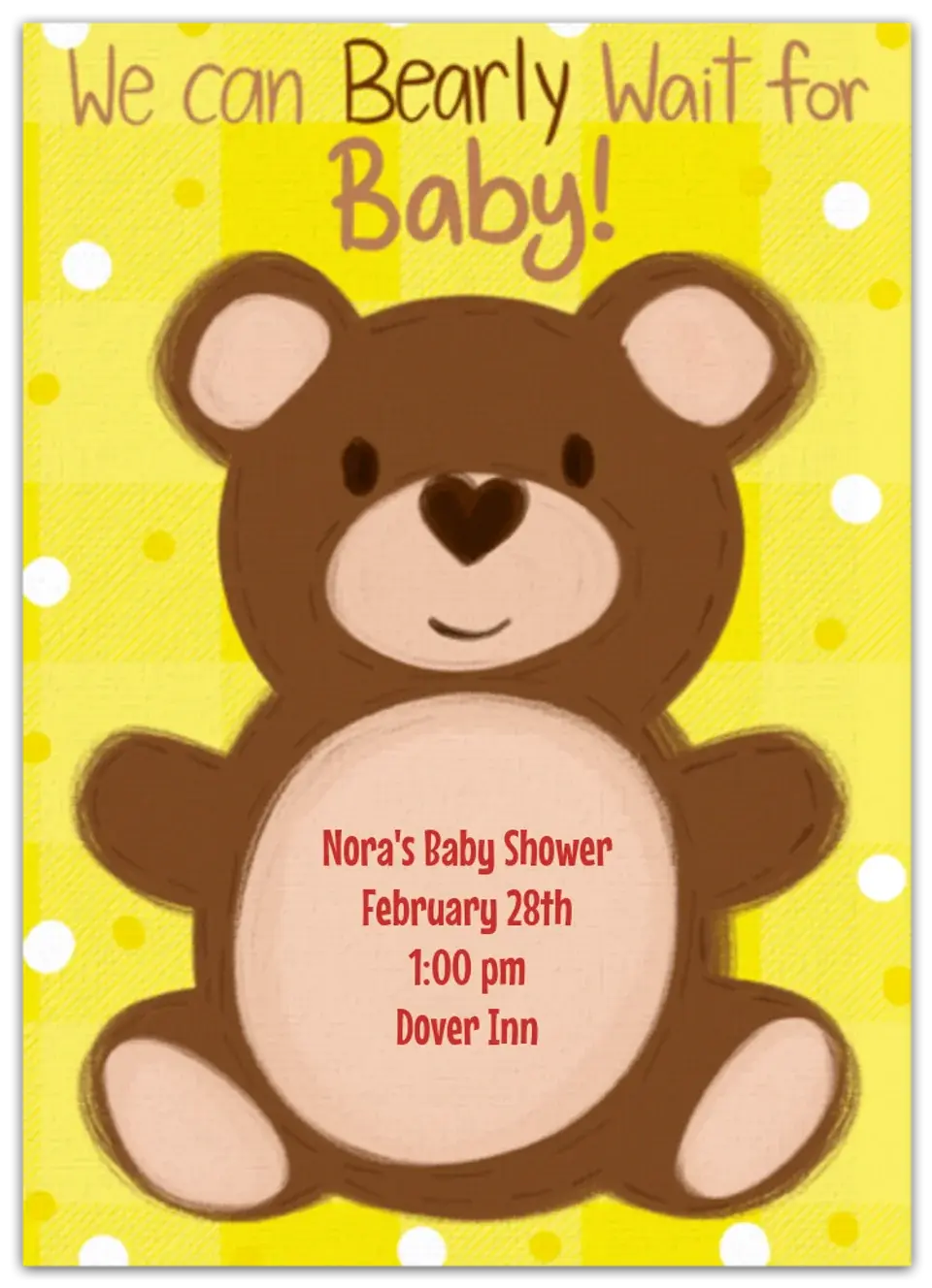 Teddy Bear Baby Shower card