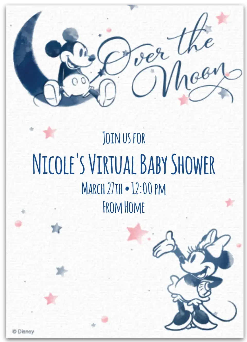 Starry Night Baby Shower card