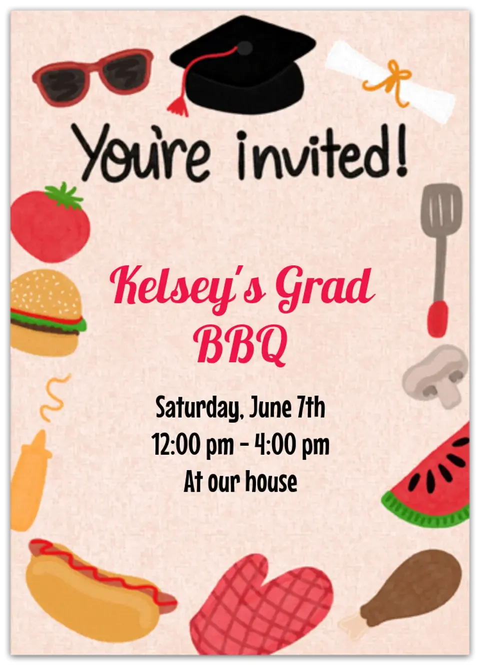 Graduation BBQ card image
