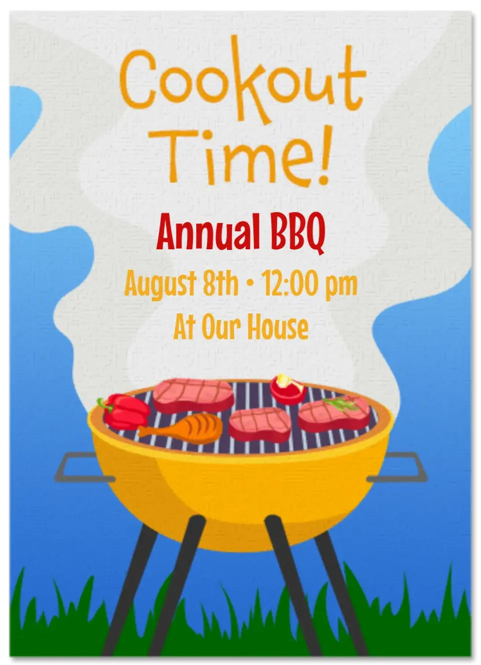 Cookout Time card