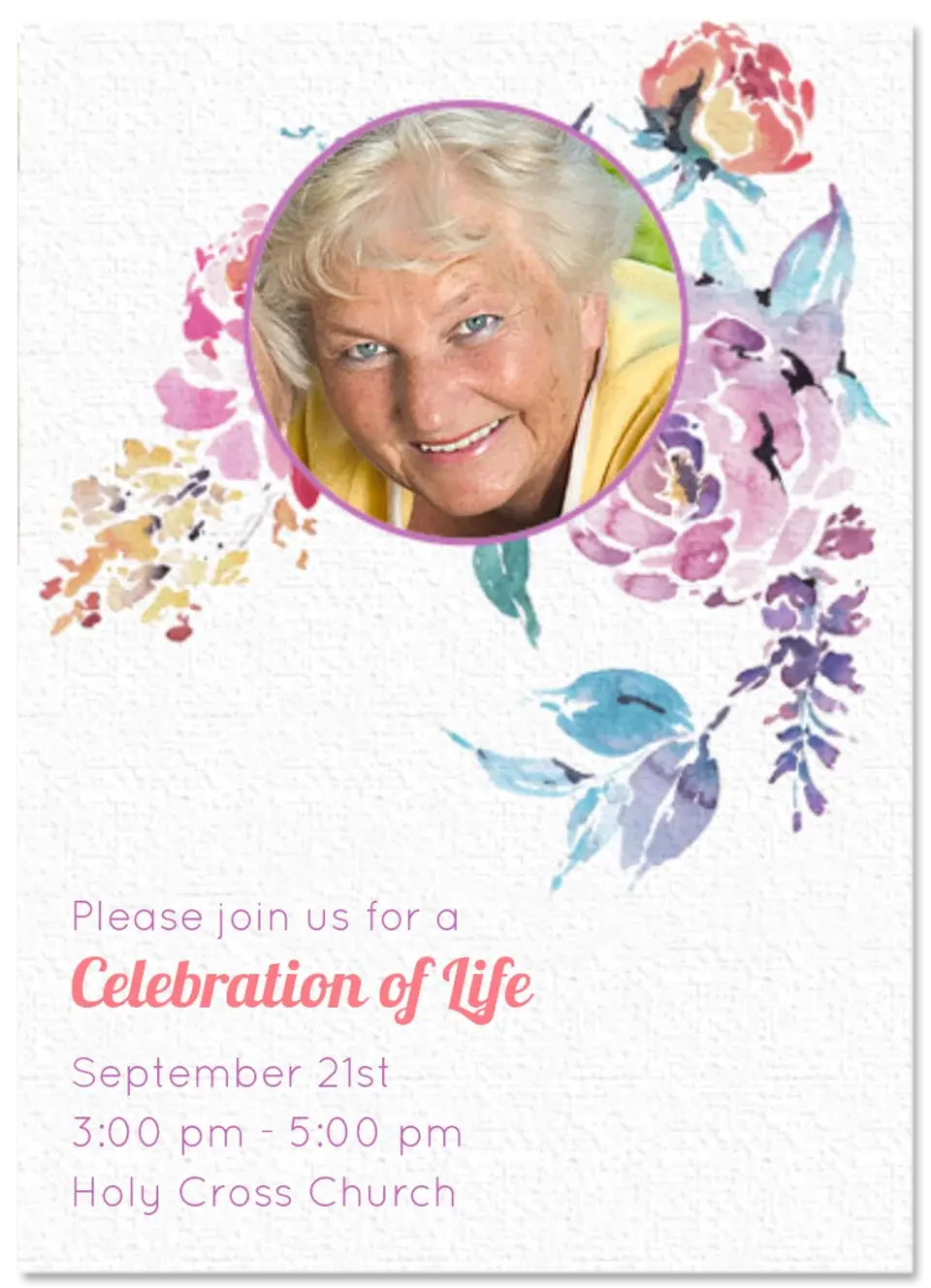 Floral Celebration of Life card