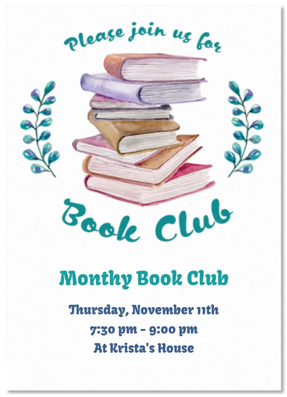 Book Club card