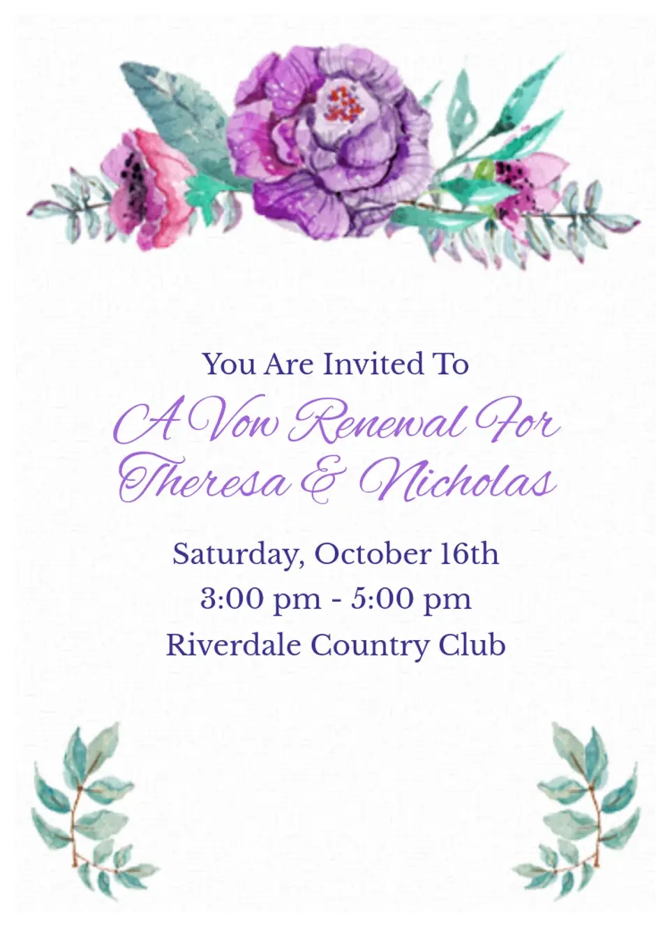 Vow Renewal card