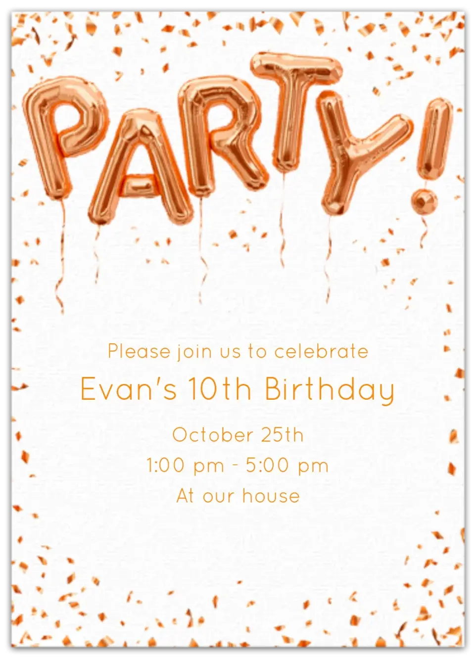 Fall Party Balloons card