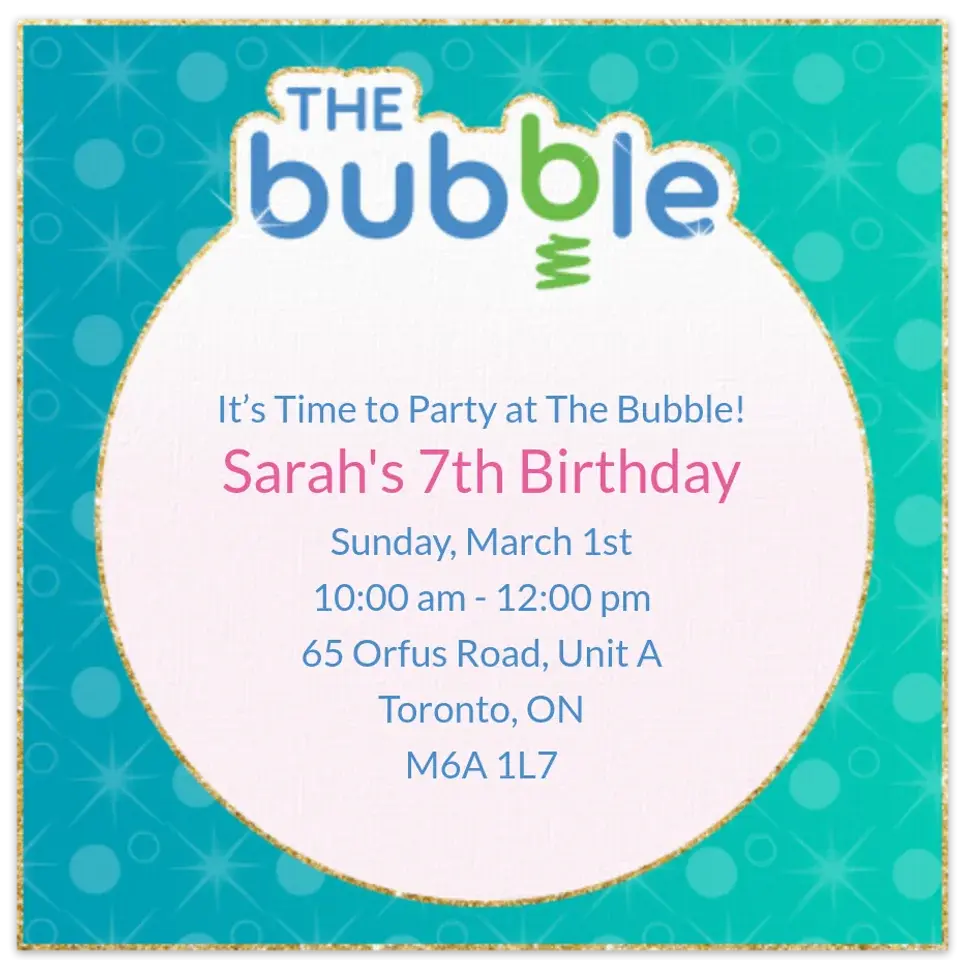 The Bubble | Girl Birthday card image