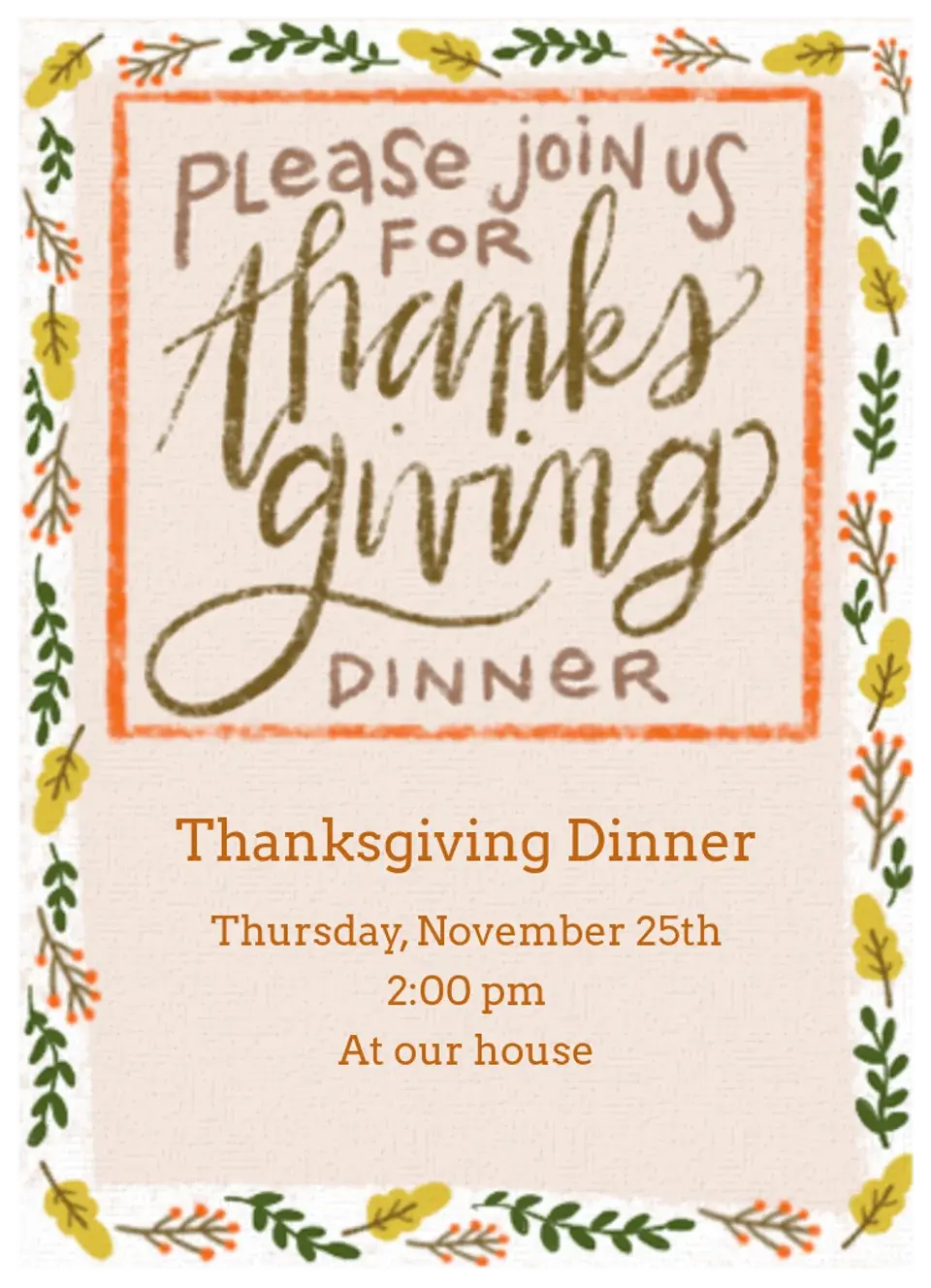 Thanksgiving Dinner Together card