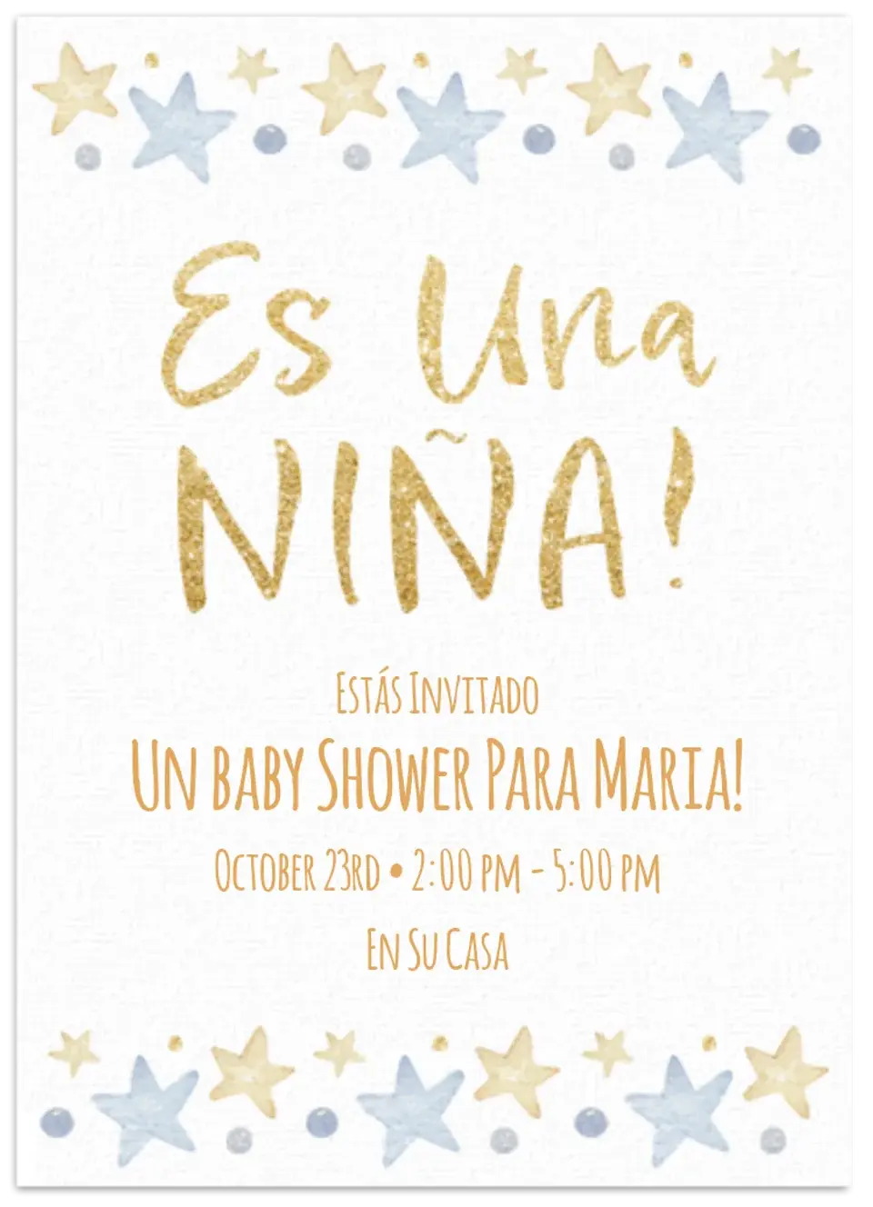Es Una Niña card