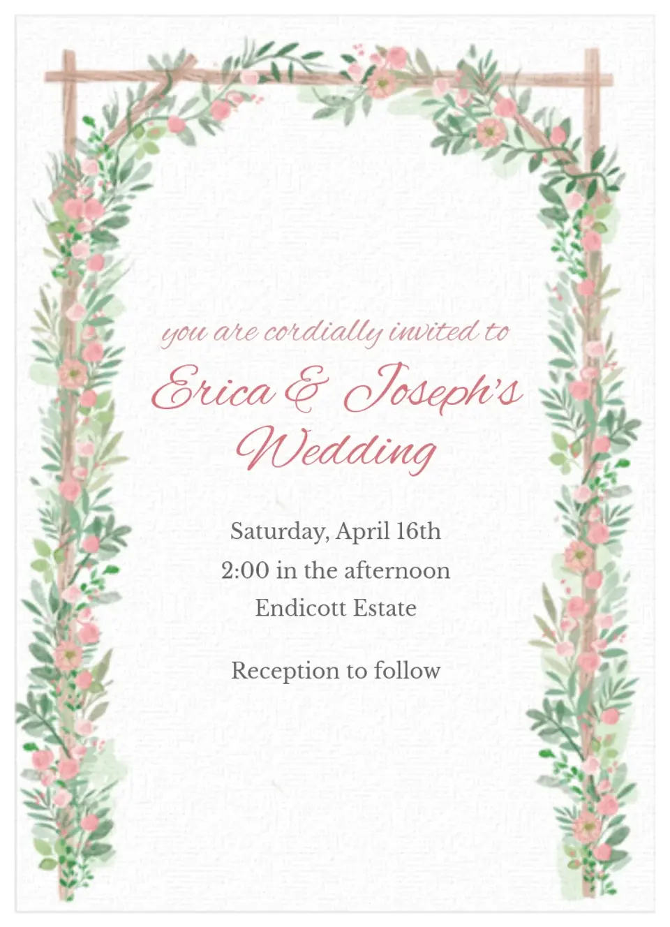 Floral Chuppa card