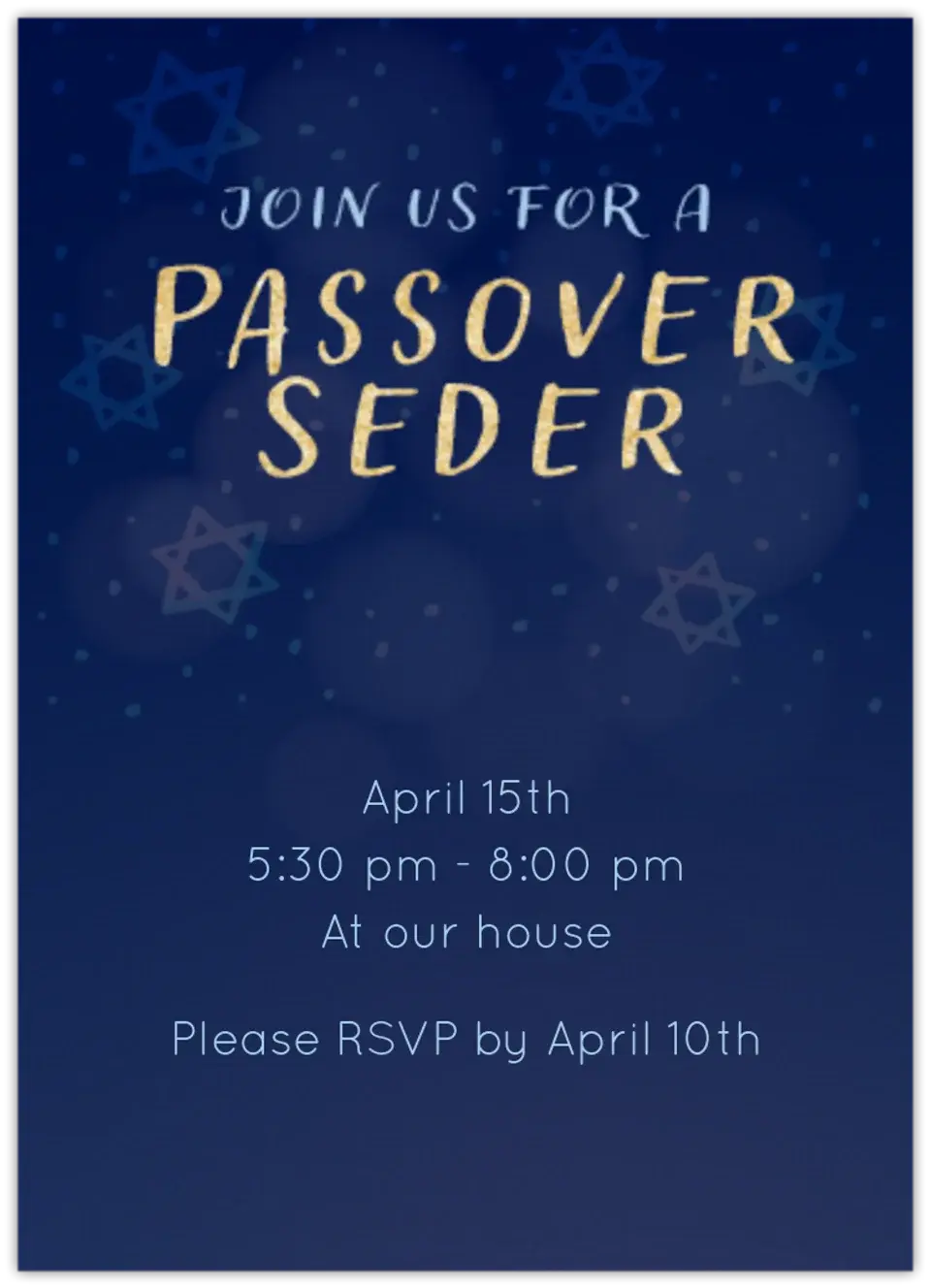 Modern Seder card