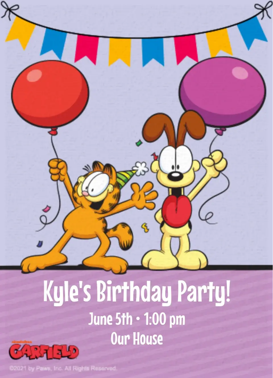Garfield Birthday card image