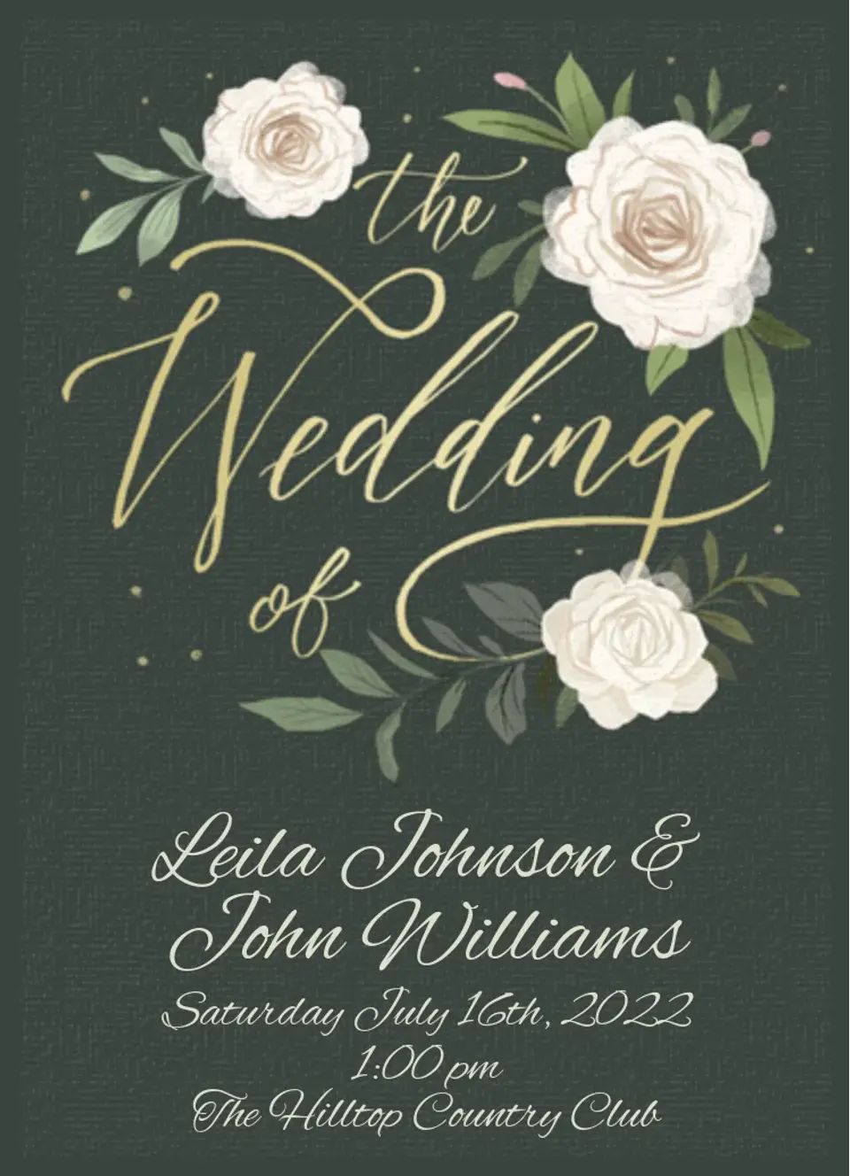 Garden Script Wedding card image
