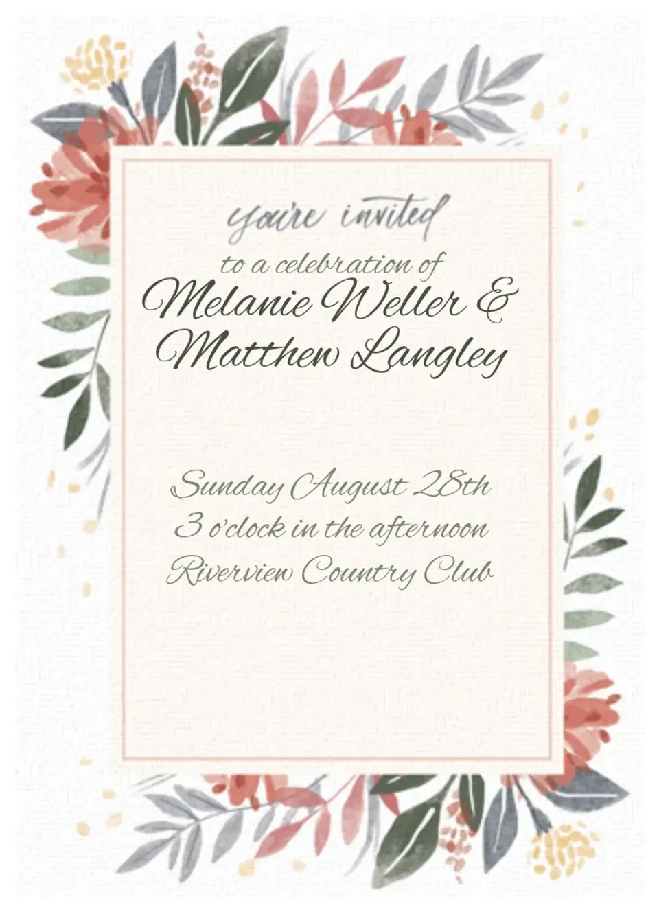 Bohemian Wedding card