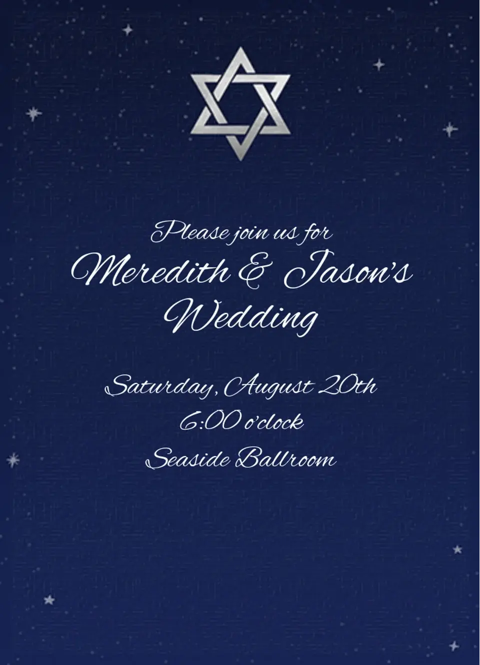 Elegant Star of David card
